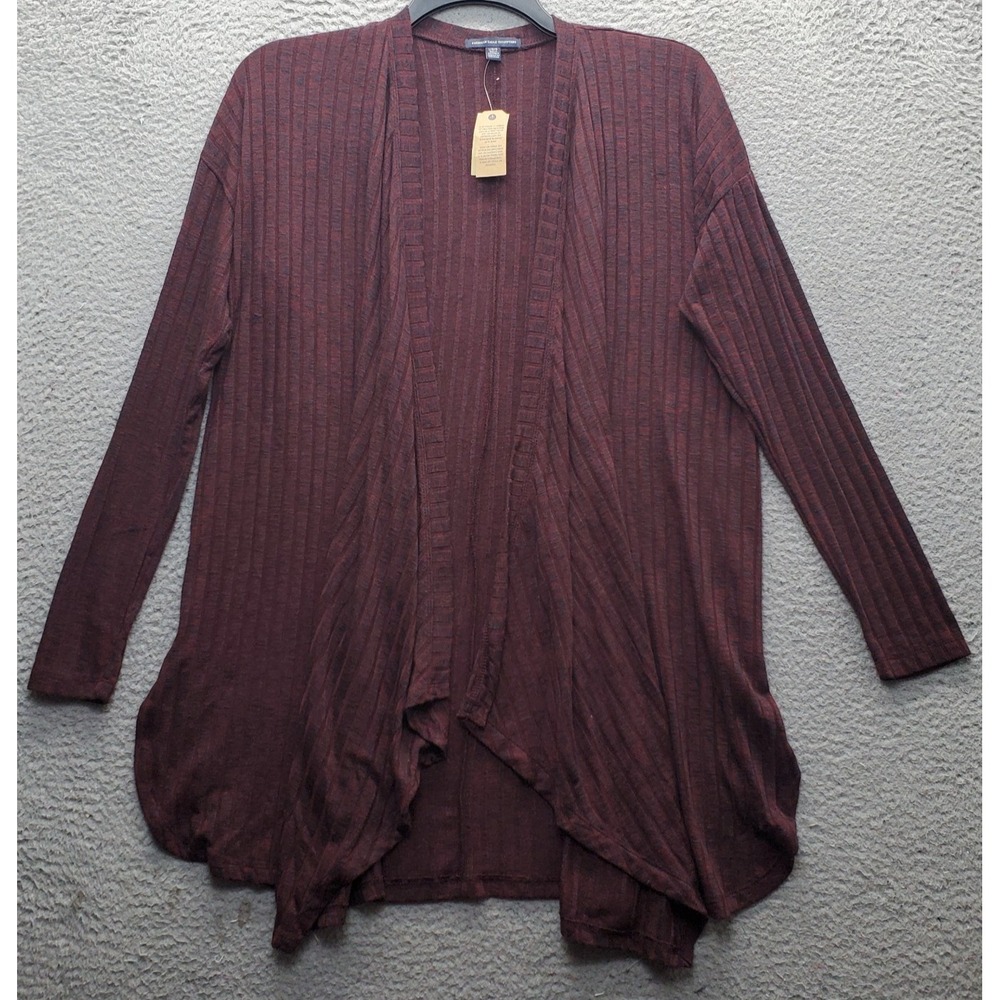 American Eagle Outfitters Cardigan Sweater Womens L Multi Ribbed Knit Open Front
